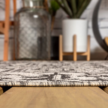Estrella Bohemian Medallion Textured Weave Indoor/outdoor Runner Rug